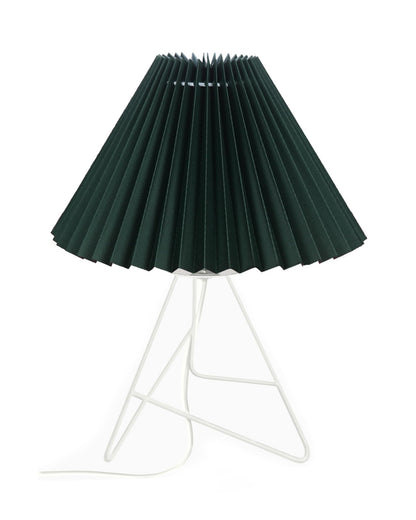 Retro Down to the Wire Metal Table Lamp with Fabric Shade, Bedside Lamp Gift Housewarming Home Living Room, Pleated shade