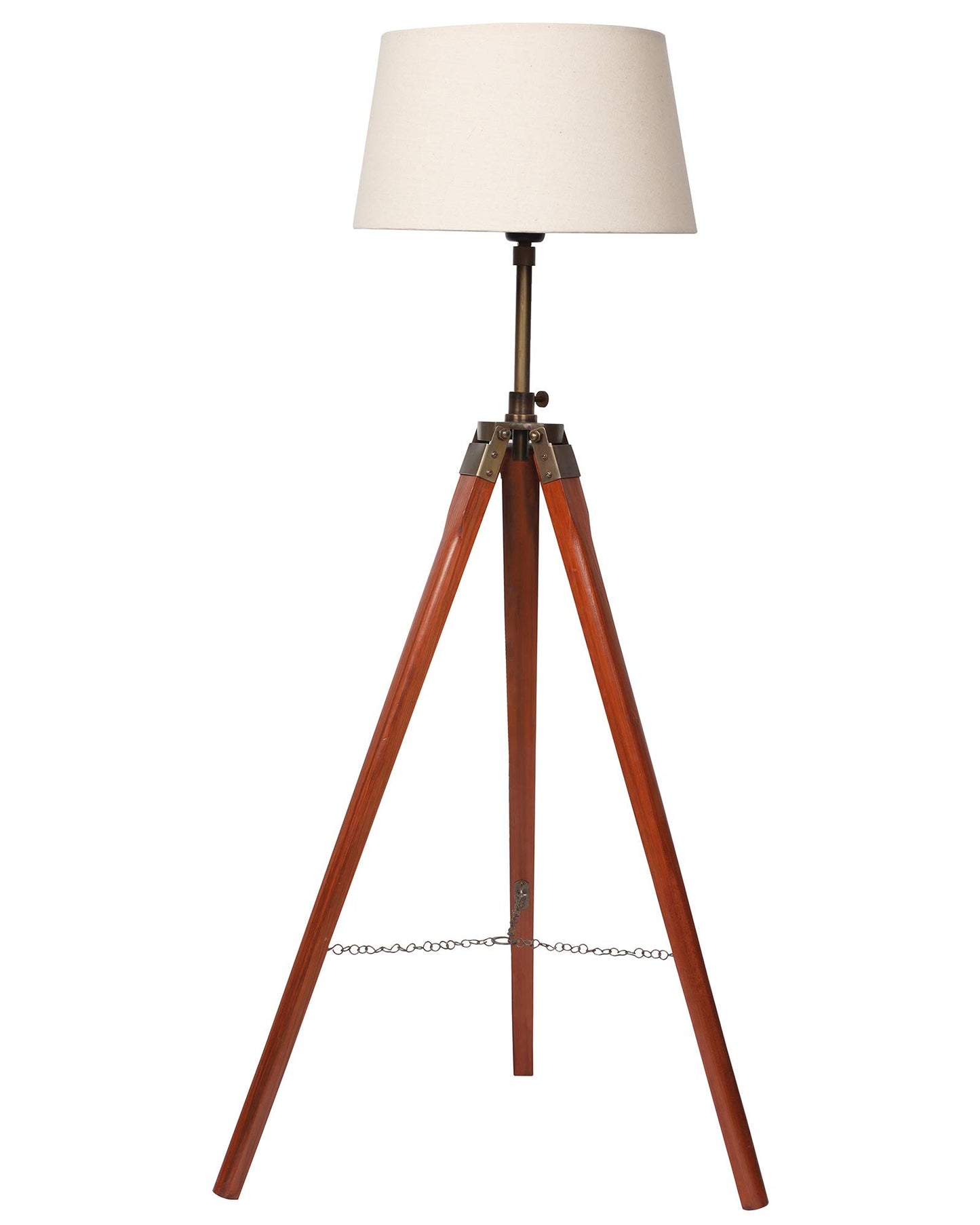 Homesake® Floor lamp for Living Room Long Wooden | Night Lamp with Shade for Light Decoration | Antique Home Decor Items | Standing Lamp | Corner Lamp for Living Room (Tripod Off-White)
