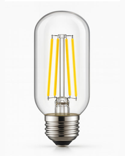 Homesake® T45 LED Filament Bulb 4W Warm White Vintage Tube Bulb for Home Décor, Pendant Lights, Wall Lamps & E27 Holder Fixtures | 360° Beam LED Light Bulb