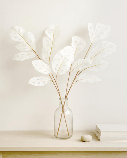 Homesake® Faux Long Monstera Leaf Stems, Set of 2 Artificial Branches with 5 Sticks Each, Pot Not Included, Decorative Plant for Vase, Tabletop, Living Room, Home Décor, Green