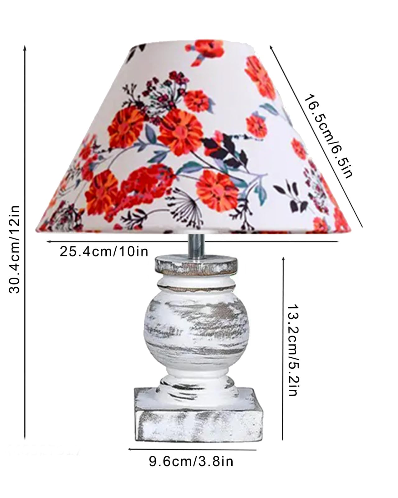Small Table Lamp for Bedroom Whitewash Distress Living Room Simple Retro Wood Grain Farmhouse Bedside Lamps Suitable for Nightstand, Gift, Trophy, Jute Shade