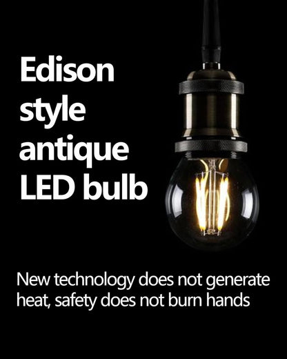 Homesake® Edison Tungsten LED Round Antique Glass G45 Light Bulbs Vintage Base E27 Bulb Yellow Light For Home Decoration Living Room/Hall/Balcony/Restaurant Bar Lighting