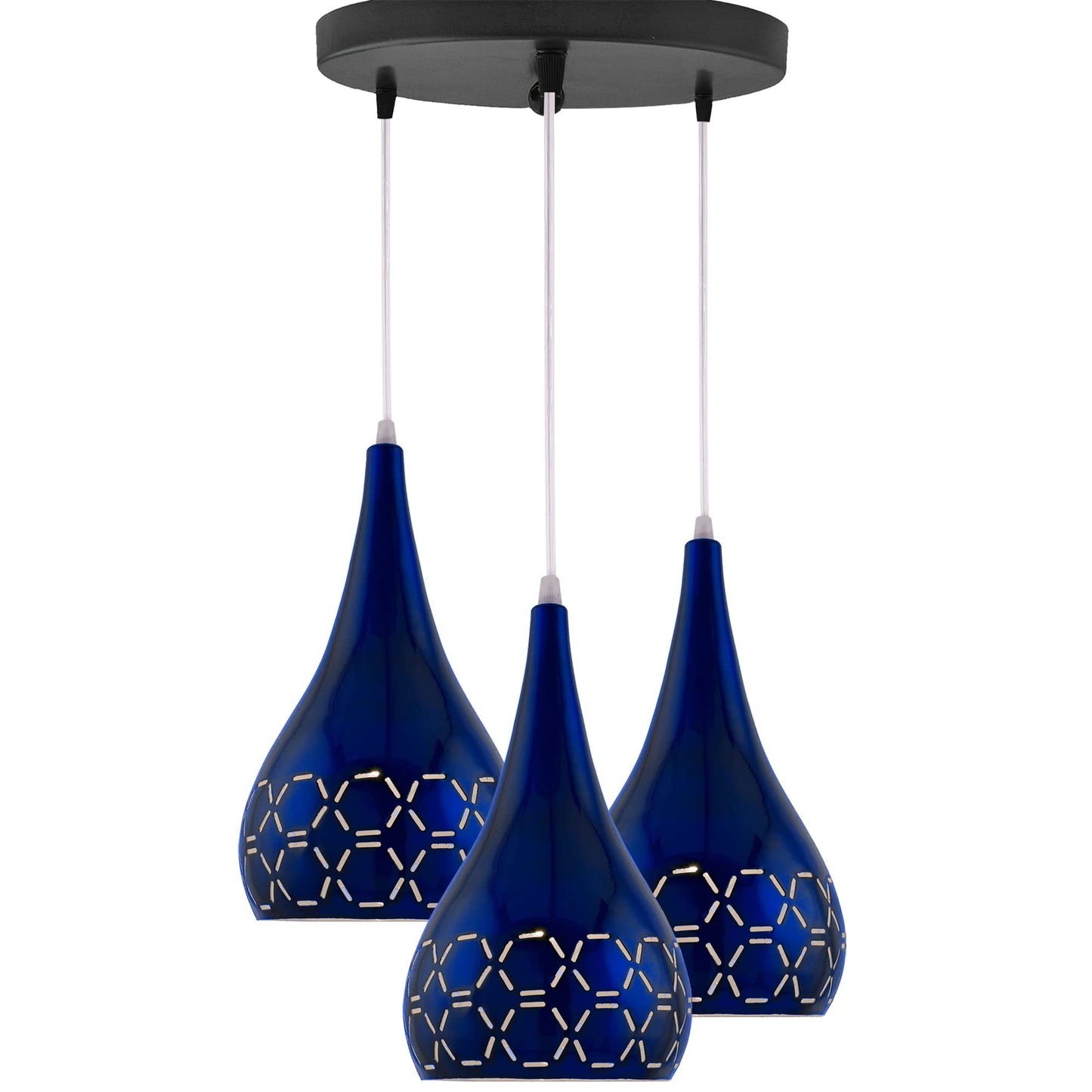 Homesake® 3-Lights Cluster With Glossy Spining Cross-Cut Hanging pendant Lamp, Ceiling Light, E27 Holder, Decorative, White, URBAN Retro, Nordic Style, LED/Filament ( 3-Lights Round)