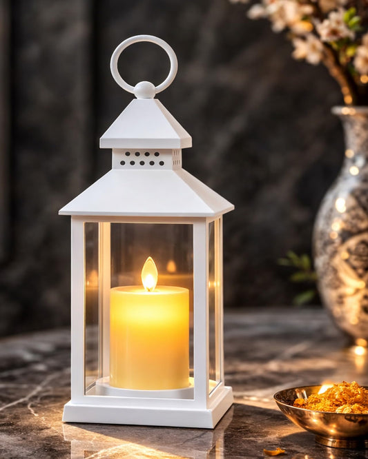 1 Pc Flameless and Smokeless Acrylic Antique LED Hurricane Lamp Wall Hanging for Home, Living Room Corner, Bedroom, Wall Decor, Diwali Decorations, Classic, Black