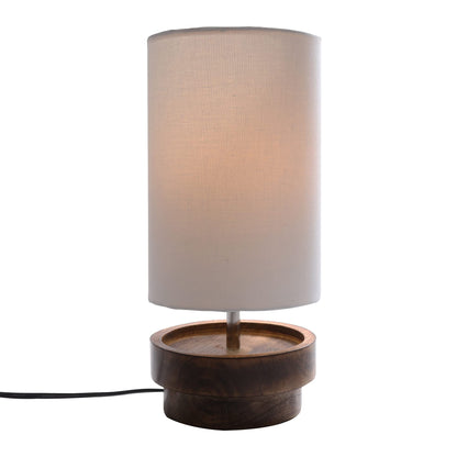Modern Zen Wooden Lampshade Nightstand Lamps, Antique Base E27 Creative Reading Bedside Lamps Ideal for Bedroom, Concentric