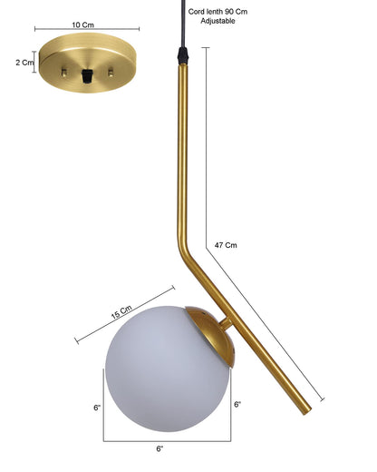 Homesake® Mid Century Modern Light Chandelier Lighting, White Frosted Glass Globe Lampshade Pendant Indoor Hanging Light Fixture (Rubbed Bronze Tilt L)
