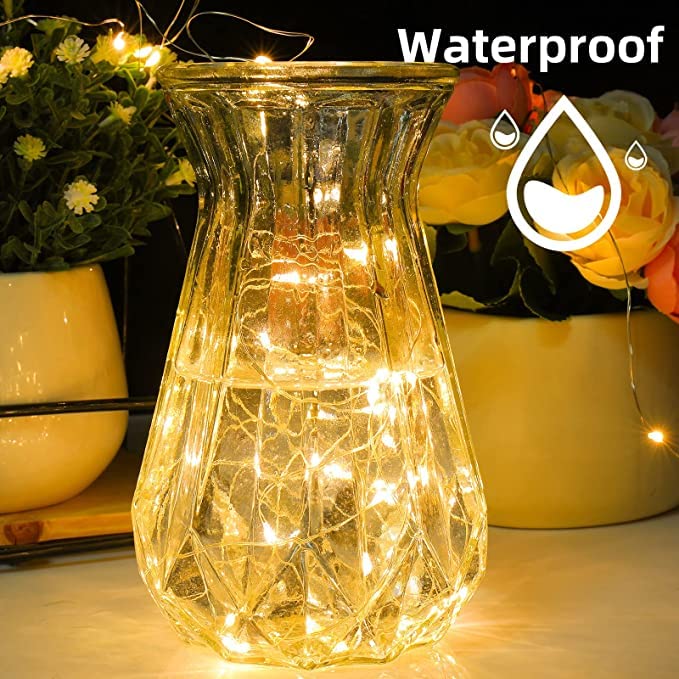 50-LED Fairy Copper String Lights 5m Waterproof, USB, Warm White