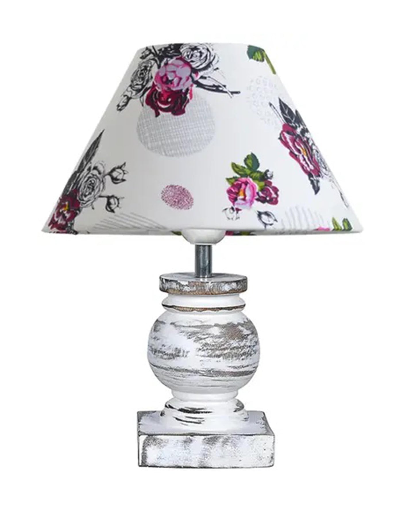 Small Table Lamp for Bedroom Whitewash Distress Living Room Simple Retro Wood Grain Farmhouse Bedside Lamps Suitable for Nightstand, Gift, Trophy, Jute Shade