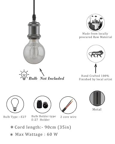 E26/ E27 Industrial Light Hanging Vintage Edison Pendant Lamp Metal