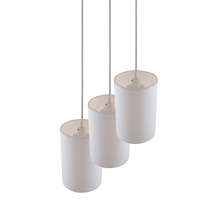 3-lights Round Cluster Chandelier shade Hanging Pendant Light with Braided Cord
