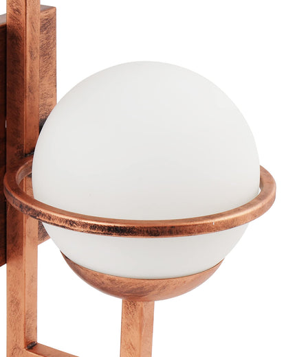 Homesake® Rustic Wall Light Fixtures, Oil Rubbed Rust Finish Indoor Vintage Wall Sconce with Glass Shade Farmhouse Metal Sconces for Bedroom Living Room Cafe, (Frost Globe)