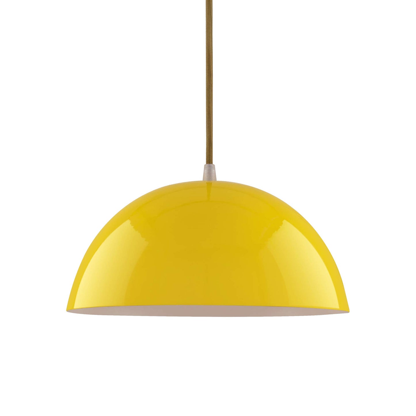 Homesake® Yellow Dome Pendant Light 10'' for Ceiling | Metal Hanging Lamp with Bulb | E27 Holder | Bulb Included | Modern Ceiling Light for Kitchen, Dining, Living Room, Cafe & Home Décor