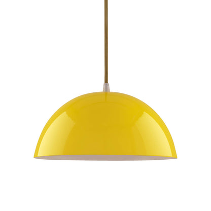 Homesake® Yellow Dome Pendant Light 10'' for Ceiling | Metal Hanging Lamp with Bulb | E27 Holder | Bulb Included | Modern Ceiling Light for Kitchen, Dining, Living Room, Cafe & Home Décor