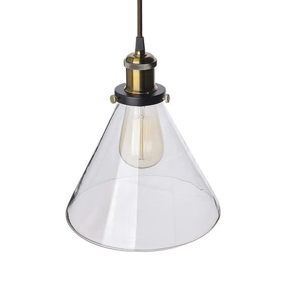 3-Lights Linear Cluster Chandelier Modern Glass Cone Shaped Hanging Light, Antique Socket, E27 Holder, Decorative, Black, URBAN Retro, Nordic Style
