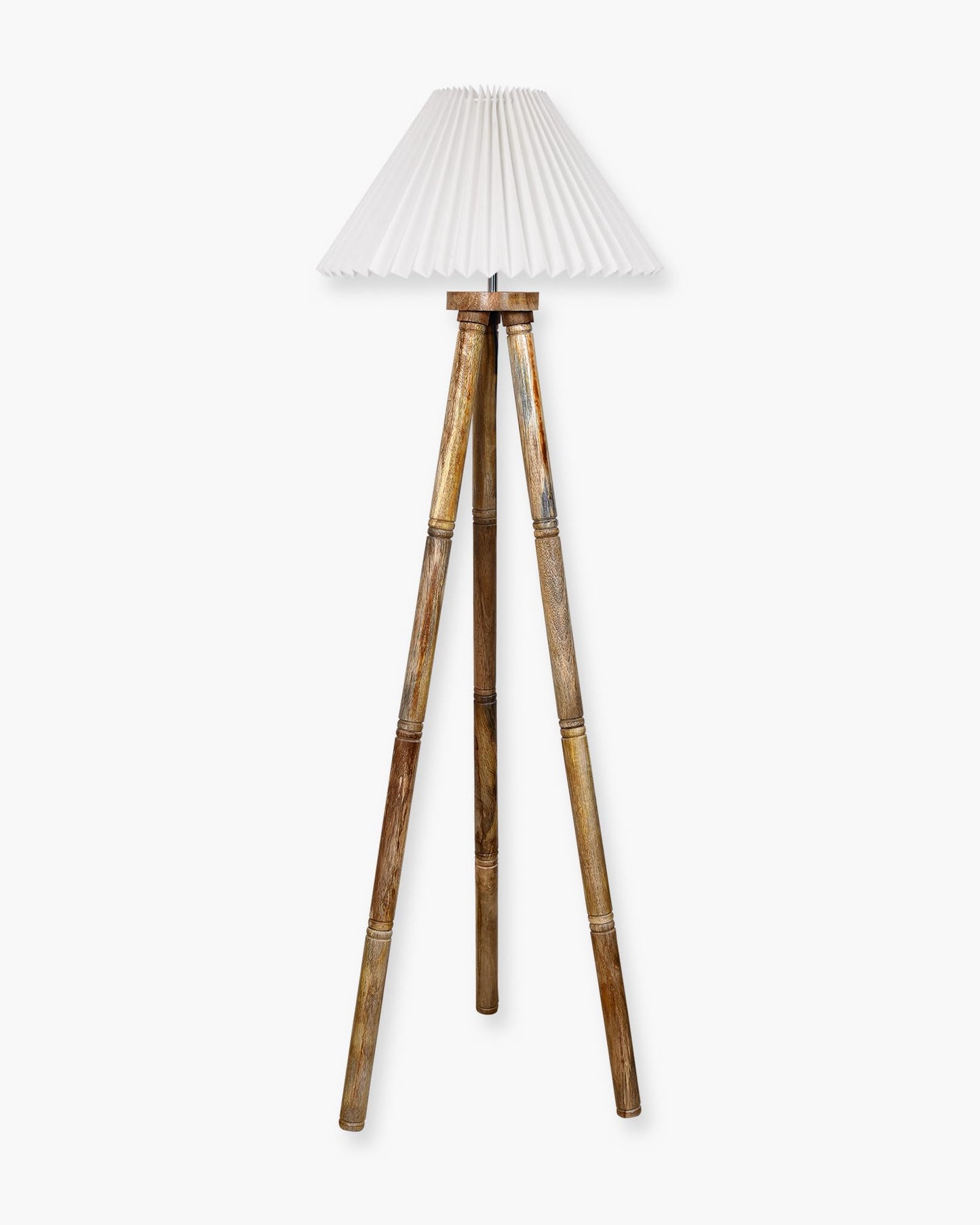 Wood Tripod Floor Lamp, Mid Century Standing Lamp, E27 Lamp Base, With shade Modern Design Floor Reading Lamp for Living Room Bedroom, Study Room and Office