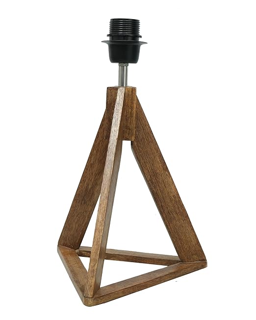 Industrial French Country Rustic Bedside Desk Nightstand Lamp for Bedroom Living Room Office College Bookcase, Dark Burn Finish, Triangle