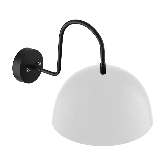 Metallic Pendant 8" Wall Sconce Gooseneck Retro Wall Light Fixtures for Bedroom Nightstand, Barn Warehouse