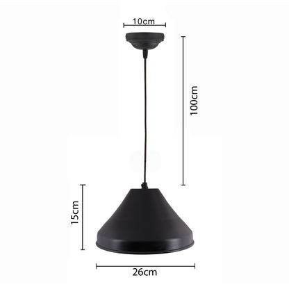 Homesake® Hanging Light Black, Inverted Cone | Ceiling, Pendant Light Nordic E27, For Living Room, Bedroom - Home Decor Items