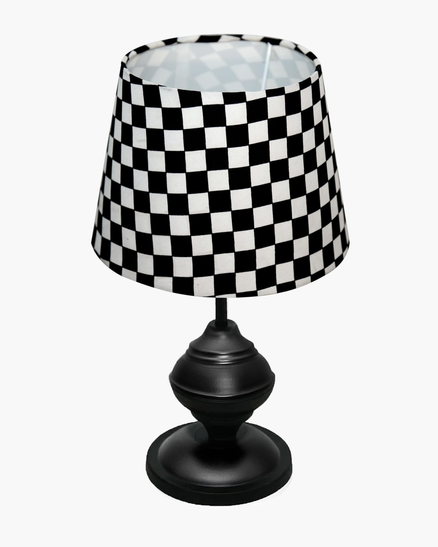 Homesake® Bedside Black Metal Table Lamp With Fabric Shade,Incandescent,E27 Holder,Urn,Desk Lamp,Night Lamp,Office,Nightstand,Table Lamp For Living Room,Study Room,Kids Room,Pleated