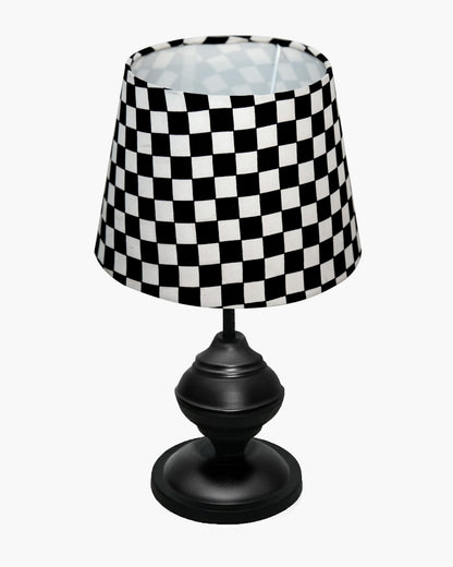 Homesake® Bedside Black Metal Table Lamp With Fabric Shade,Incandescent,E27 Holder,Urn,Desk Lamp,Night Lamp,Office,Nightstand,Table Lamp For Living Room,Study Room,Kids Room,Pleated