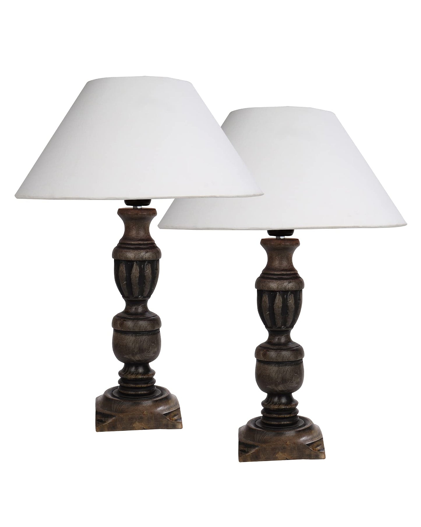 Signature Rustic Table Lamp set of 2, farmhouse Living Room Bedroom House Bedside Nightstand Home Office Reading Light, Cubist