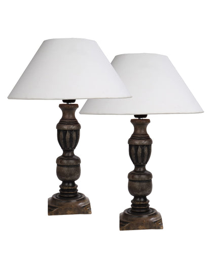 Signature Rustic Table Lamp set of 2, farmhouse Living Room Bedroom House Bedside Nightstand Home Office Reading Light, Cubist