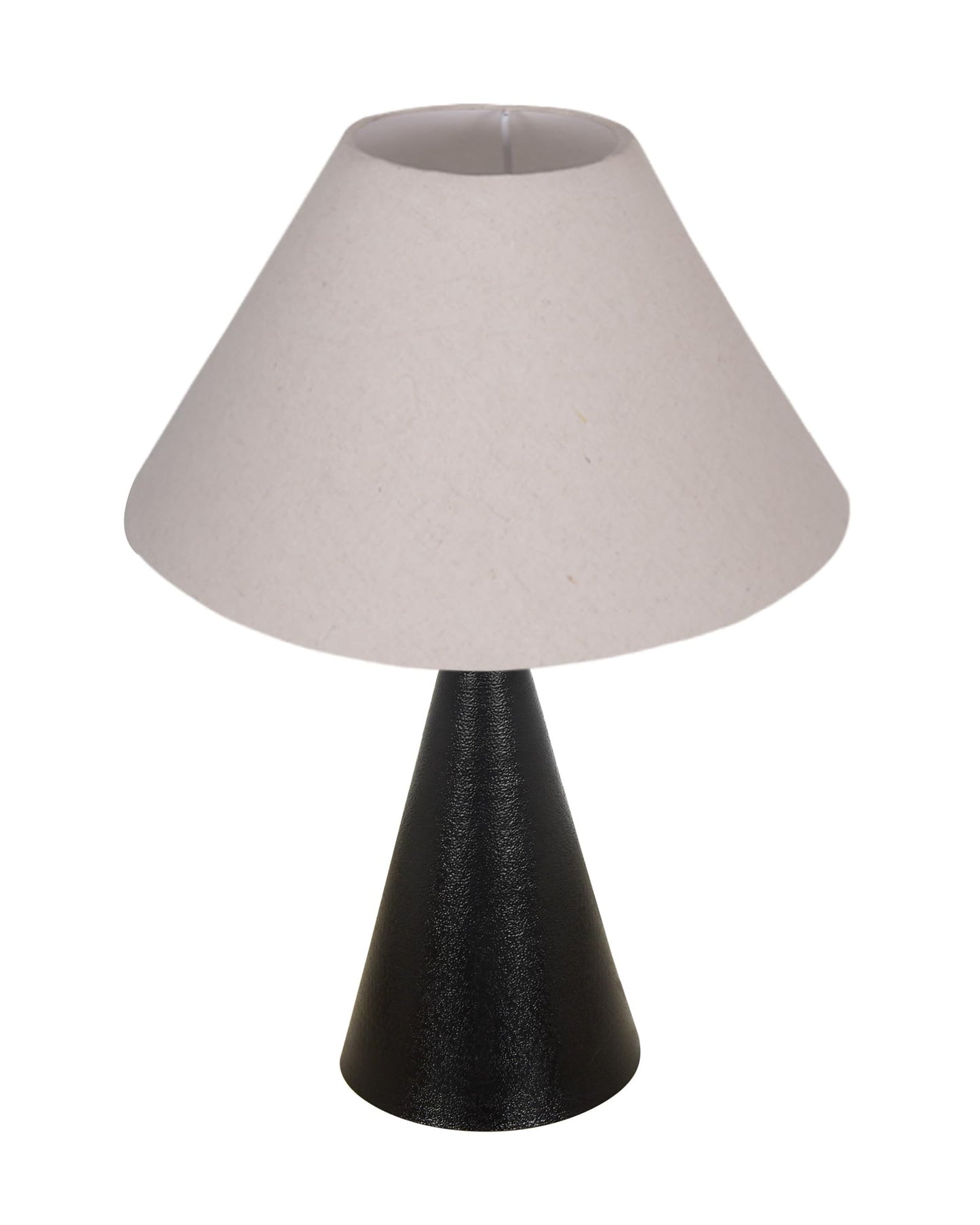 Bedside Table Lamp, Matt Black Metal Modern Lamp with Fabric Shade, Simple Side Lamp for Living Room,Bedroom,Home,Office Working, Black Cone, Turquoise Shade