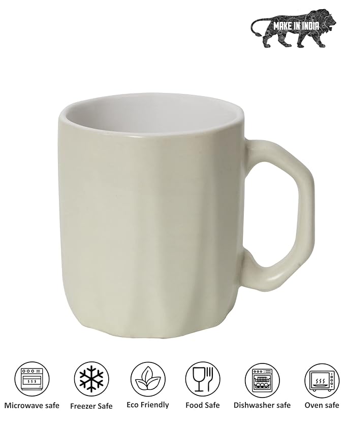 Grey Hexagon Handmade Irish Coffee Tea & Beer Mugs, Altered Glaze Latte Cups, Strips