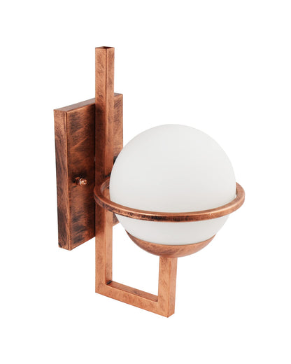 Homesake® Rustic Wall Light Fixtures, Oil Rubbed Rust Finish Indoor Vintage Wall Sconce with Glass Shade Farmhouse Metal Sconces for Bedroom Living Room Cafe, (Frost Globe)