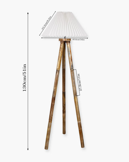 Wood Tripod Floor Lamp, Mid Century Standing Lamp, E27 Lamp Base, With shade Modern Design Floor Reading Lamp for Living Room Bedroom, Study Room and Office