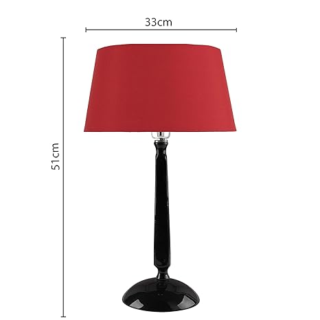 Glossy Black Cubist Aluminium Table Lamp With Drum Shade, Bedside, Living Room Study Lamp, Bulb Included