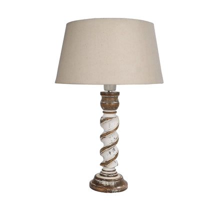 Signature Rustic Table Lamp set of 2, farmhouse Living Room Bedroom House Bedside Nightstand Home Office Reading Light, Rope Whitewash
