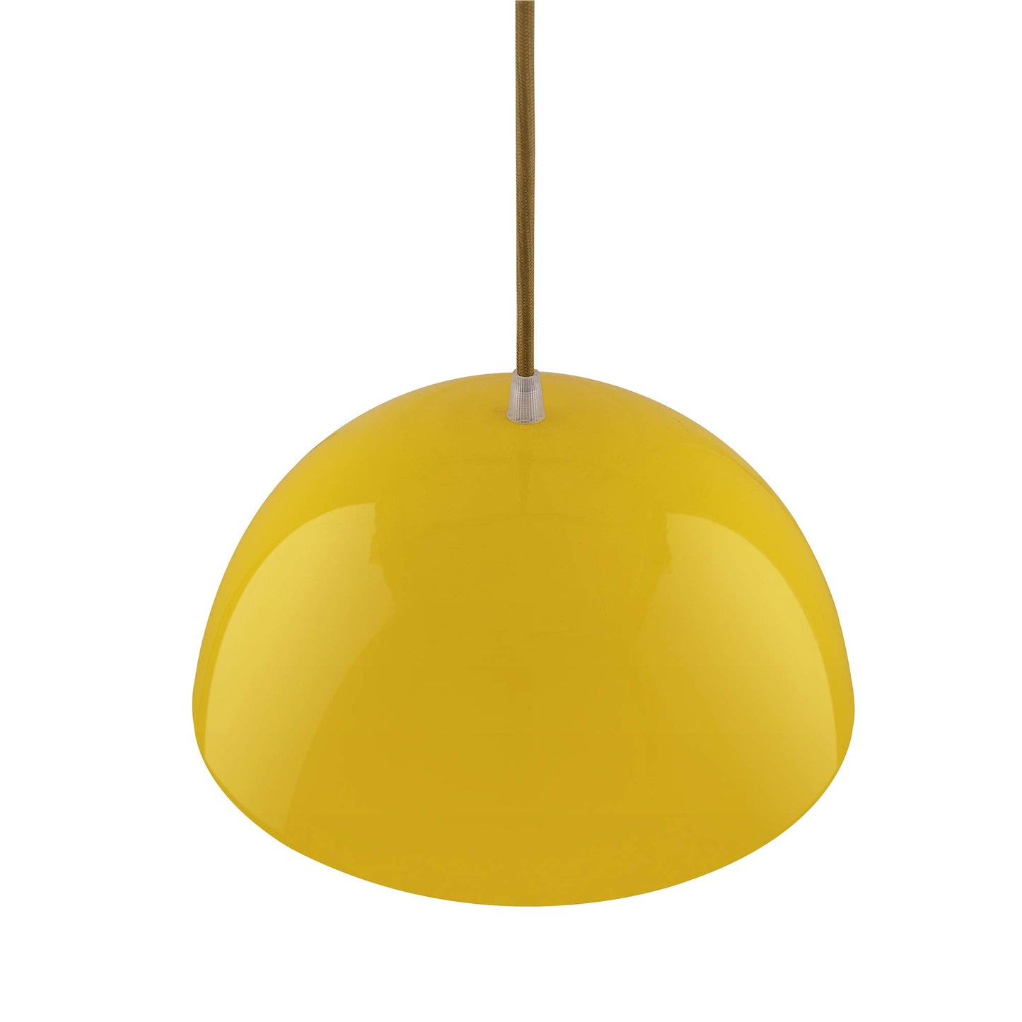 Homesake® Yellow Dome Pendant Light 10'' for Ceiling | Metal Hanging Lamp with Bulb | E27 Holder | Bulb Included | Modern Ceiling Light for Kitchen, Dining, Living Room, Cafe & Home Décor