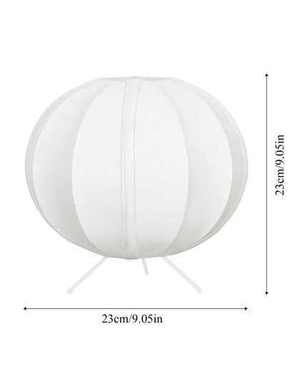Homesake® Traditional Style Design Living Room Silk Fabric Table Lamp for Home and Hotel Decoration Ball Shade Silk Restaurant Table Lamps White