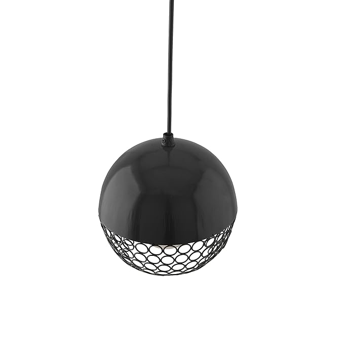 Matt black Crystal hanging globe light, ceiling light, Nordic E27 pendant