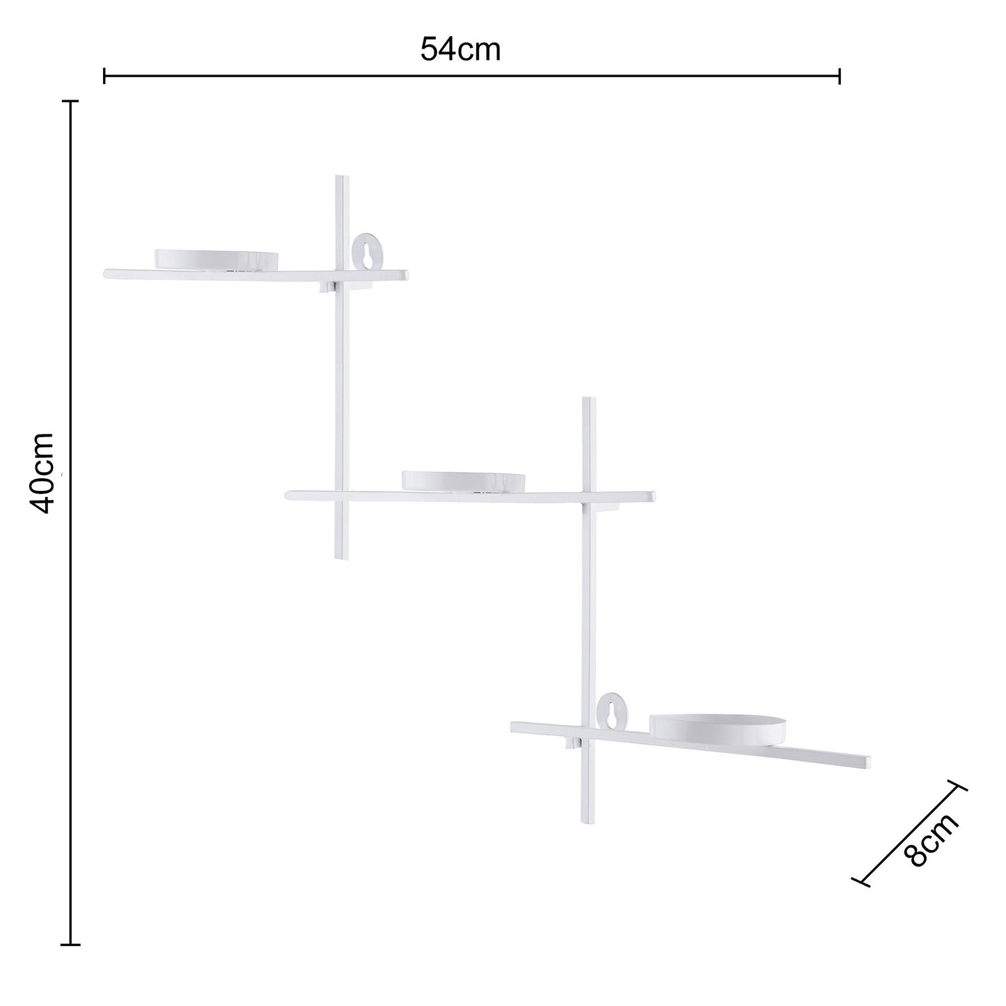 Homesake® White Scorching Ladder with Six Votive Blue, Wall Hanging Candle Tealight Holder, Set of 2