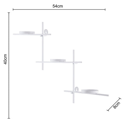 Homesake® White Scorching Ladder with Six Votive Blue, Wall Hanging Candle Tealight Holder, Set of 2