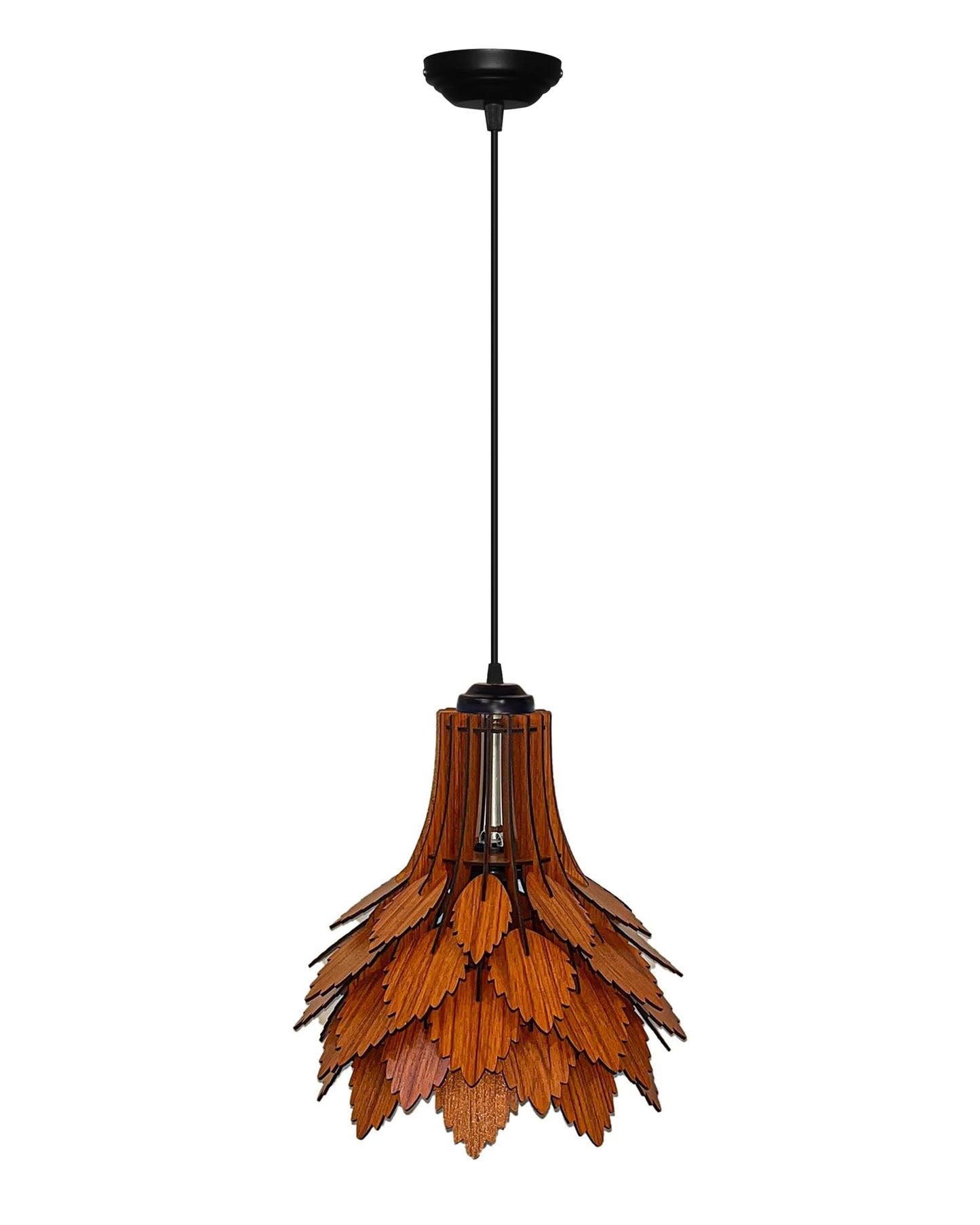 Homesake® Handcrafted Wooden Pendant lamp, Design Ceiling lamp,Hanging lamp Home decor Chandelier Light | E27 Bulb Included | Decoration for restaurants, Hotel, Home,Bedroom, Dining & Café