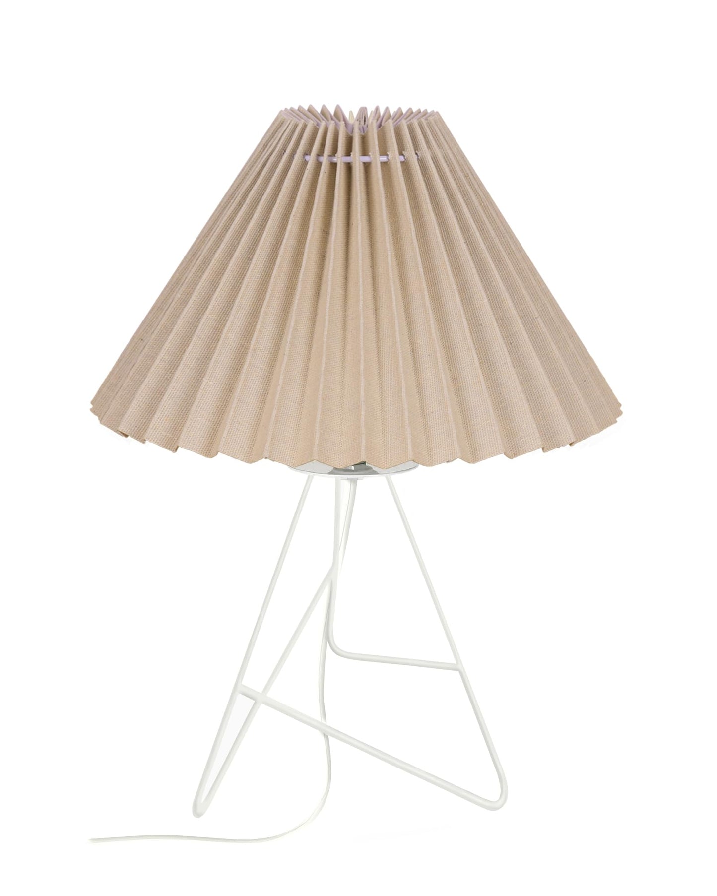 Retro Down to the Wire Metal Table Lamp with Fabric Shade, Bedside Lamp Gift Housewarming Home Living Room, Pleated shade