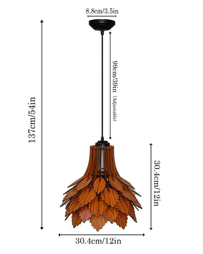 Homesake® Handcrafted Wooden Pendant lamp, Design Ceiling lamp,Hanging lamp Home decor Chandelier Light | E27 Bulb Included | Decoration for restaurants, Hotel, Home,Bedroom, Dining & Café
