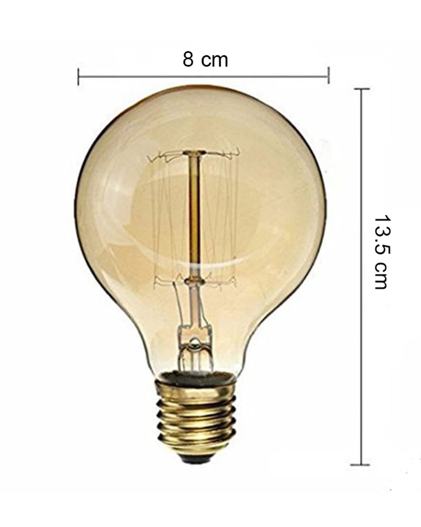 Homesake® Edison Round Bulb - 4 Unit (Warm Yellow), Vintage Edison Bulb with Warm Amber Glow for Decorative Lighting