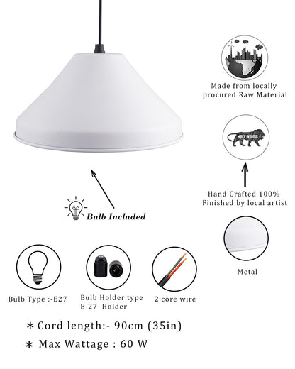 Homesake® Hanging Light Black, Inverted Cone | Ceiling, Pendant Light Nordic E27, For Living Room, Bedroom - Home Decor Items