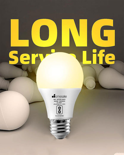 Homesake® E27 LED Light Bulbs Cool White 6000k 9W Standard Edison Base Bulb, for Bedroom Living Room, Energy Saving LED Light Bulb for Home, Office & Study Room