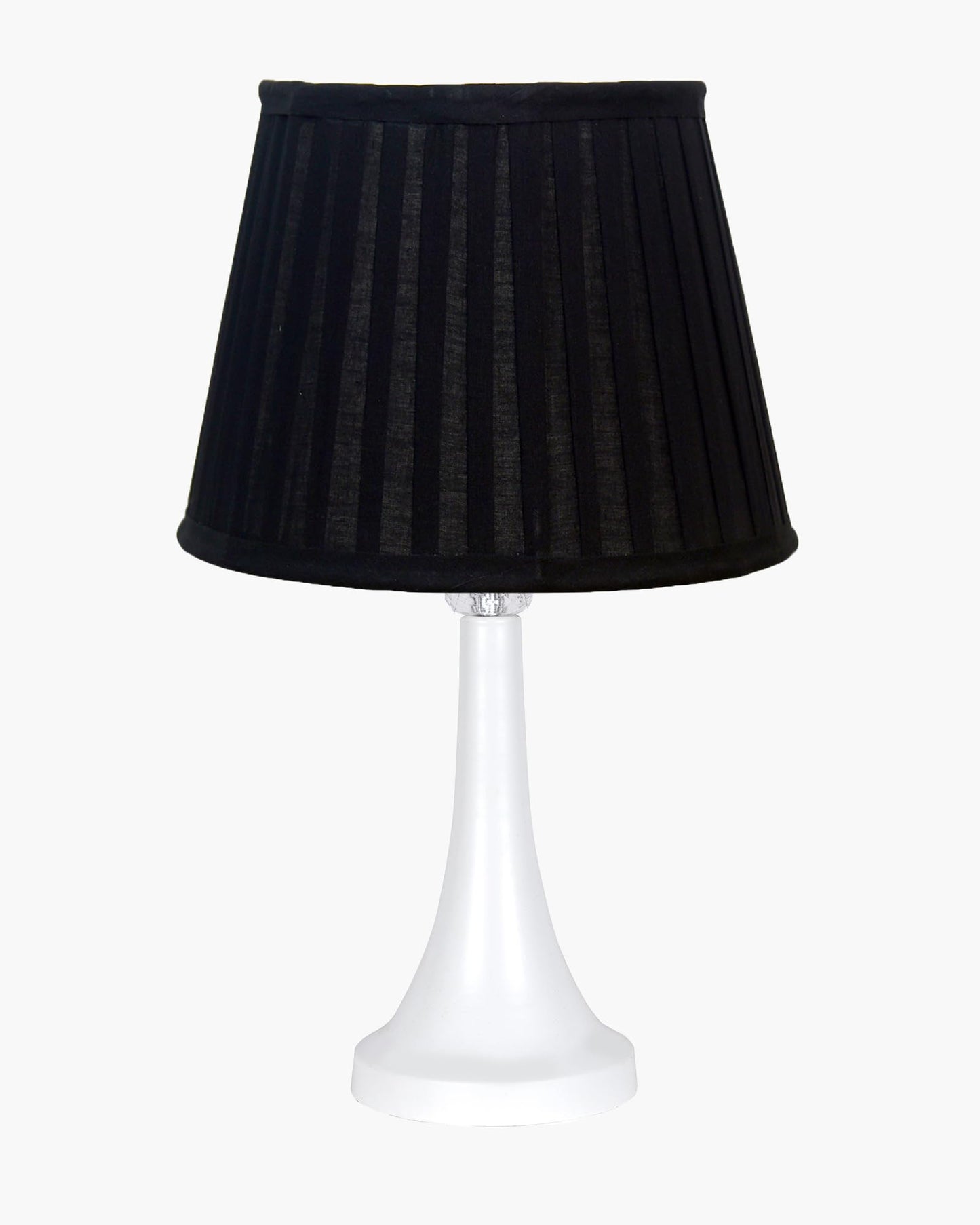 Farmhouse Matt Table Lamp for Bedroom, White Modern Bedside Lamps for Living Room, Rustic Table Light for Night Stands, Dorm, Office, Home Décor Fabric Shade, E27 holder, Cone, Iris Cone