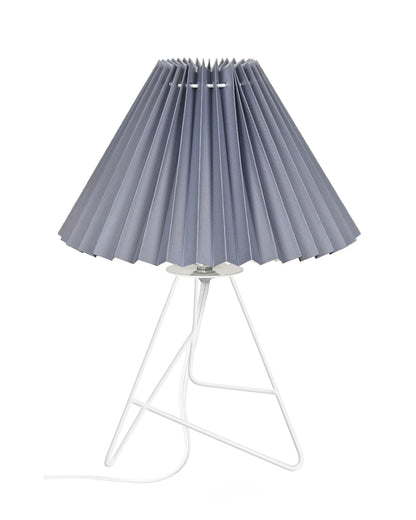 Retro Down to the Wire Metal Table Lamp with Fabric Shade, Bedside Lamp Gift Housewarming Home Living Room, Pleated shade