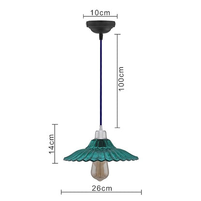 Industrial vintage E27 Colored Glass pendant Lampshade, Filament/LED hanging ceiling light,