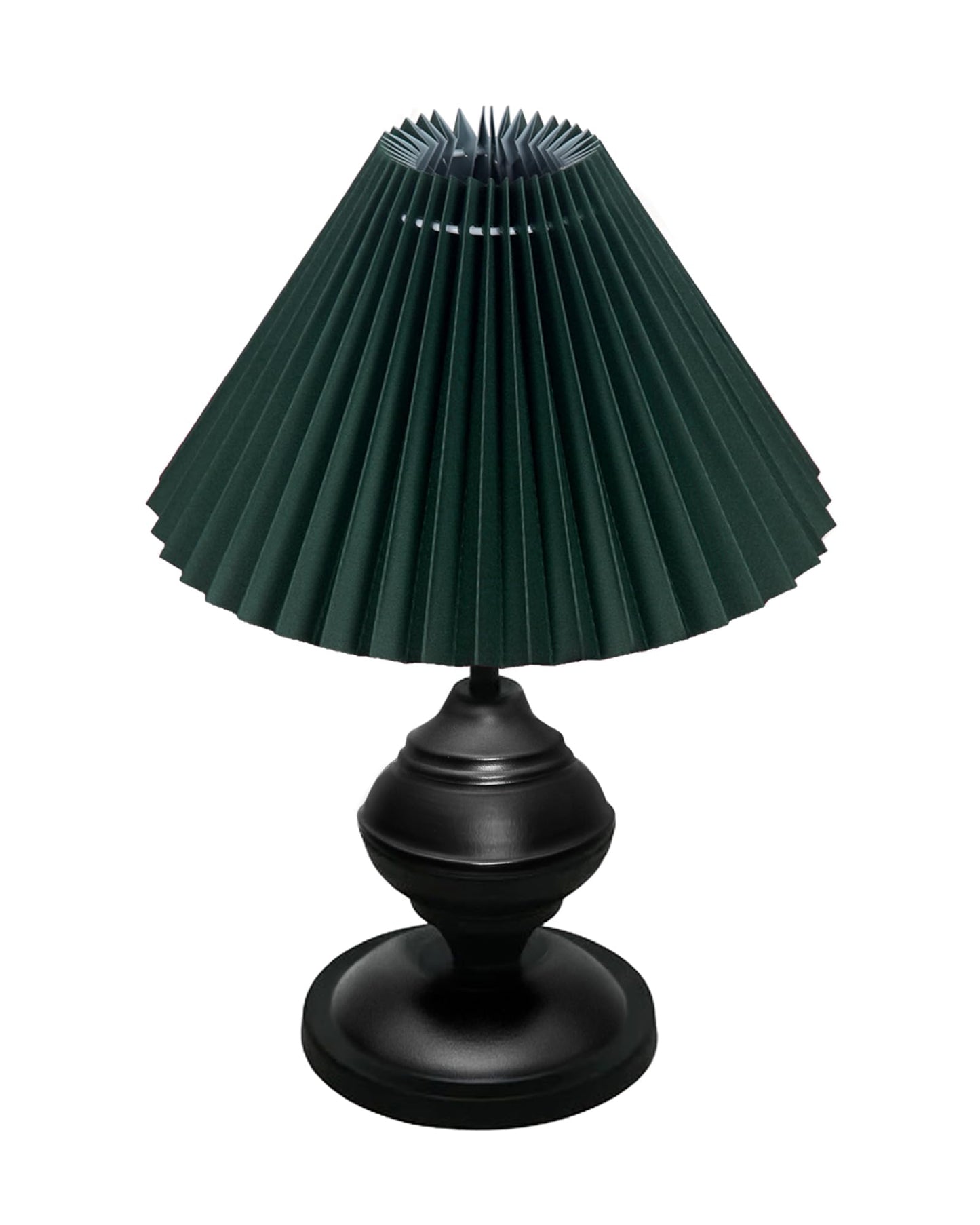 Homesake® Bedside Black Metal Table Lamp With Fabric Shade,Incandescent,E27 Holder,Urn,Desk Lamp,Night Lamp,Office,Nightstand,Table Lamp For Living Room,Study Room,Kids Room,Pleated