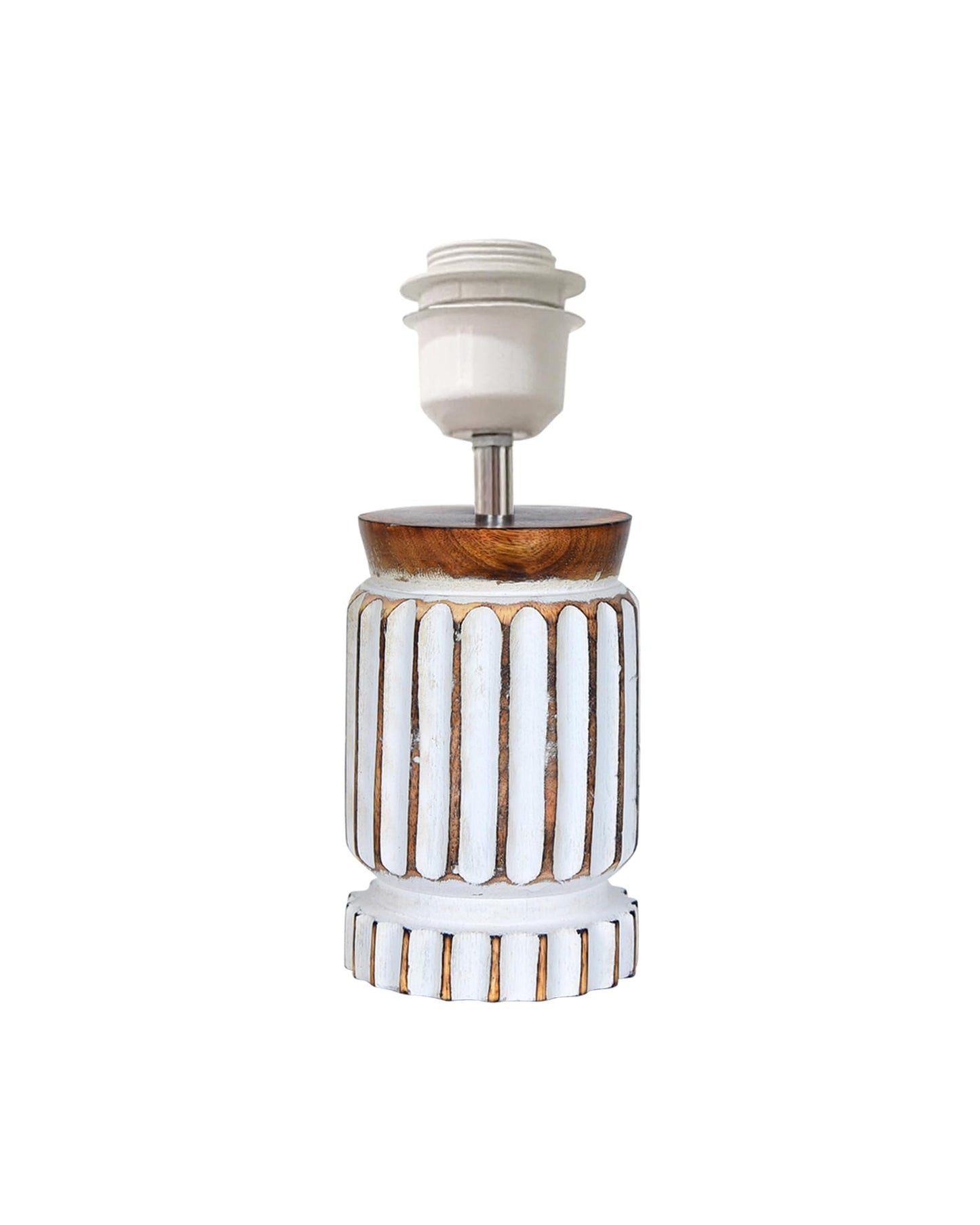 Homesake® Retro Farmhouse Table Lamp Wooden Base for Living Room Bedroom Rustic Linen Bedside Nightstand Lamps for Kids Room Study Office Home Decor Metal Shade