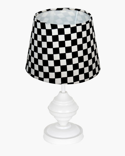 Farmhouse Matt Table Lamp for Bedroom, White Modern Bedside Lamps for Living Room, Rustic Table Light for Night Stands, Dorm, Office, Home Décor Fabric Shade, E27 holder, Urn, Iris Cone