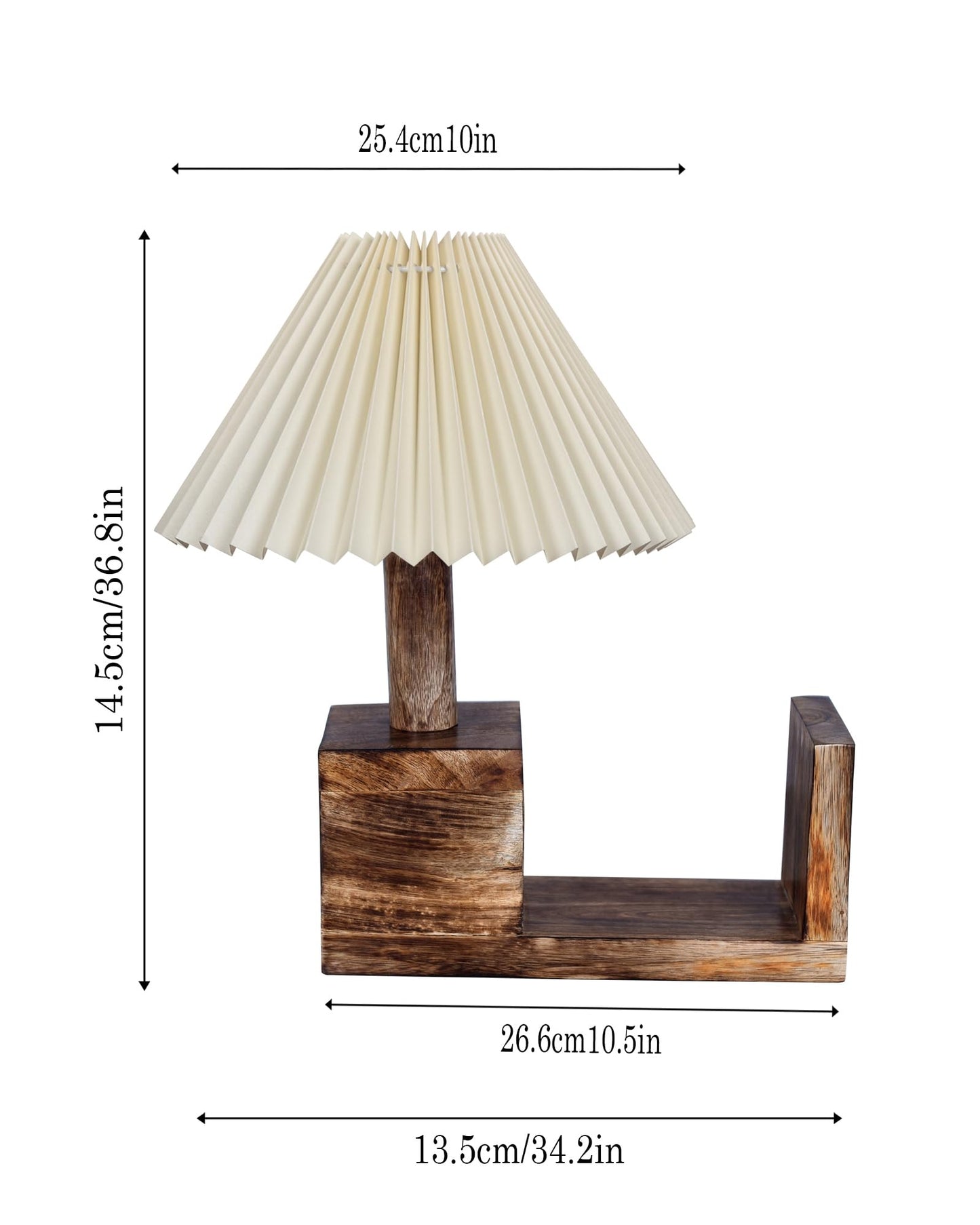 Rustic Book Shelf Table Lamp Bedside Antique Desk Lamps for Living Bedroom Study Night Desk Lamp E27 Holder, Fabric Shade